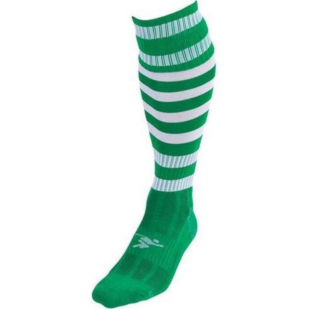 Precision Childrens/Kids Pro Hooped Soccer Socks / Green/White